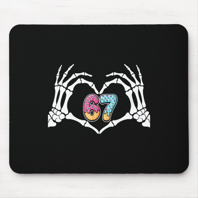 Six Seven Ice Cream Drip 67 Meme Skeleton Hands Si Mousepad (Vorne)