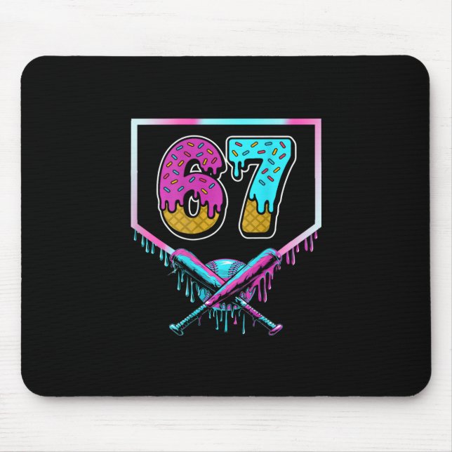 Six Seven Ice Cream Drip Sport 67 Fun Mason Meme ( Mousepad (Vorne)