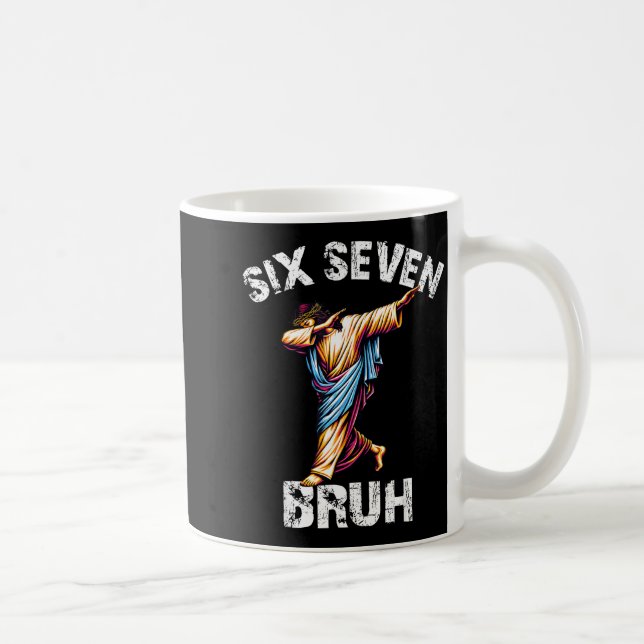 Six Seven Jesus Dabbing Christmas 6 7 Meme 67 Kids Kaffeetasse (Rechts)