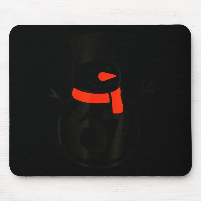 Six Seven Kids 67 Boys Girls 6 7 Christmas Snowman Mousepad (Vorne)