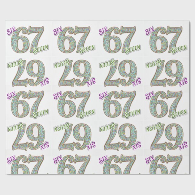 Six Seven, Konfetti Geburtstag Geschenkpapier (Flach)