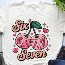 Six Seven Love Dice Valentinstag T-Shirt für Damen