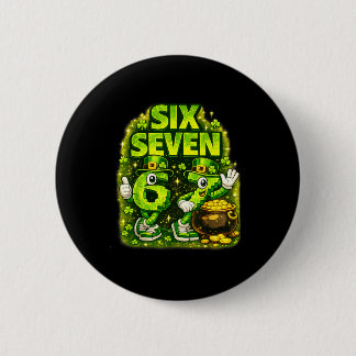 Six seven lucky shamrock 67 st patricks day boy button