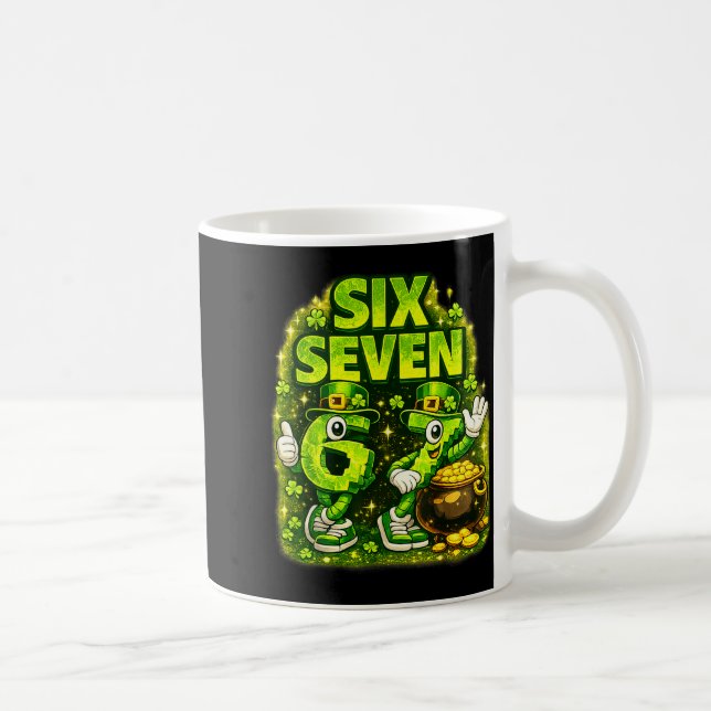 Six seven lucky shamrock 67 st patricks day boy kaffeetasse (Rechts)