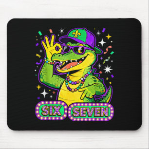 Six Seven Mardi Gras Alligator Lustig 67 Meme Zita Mousepad