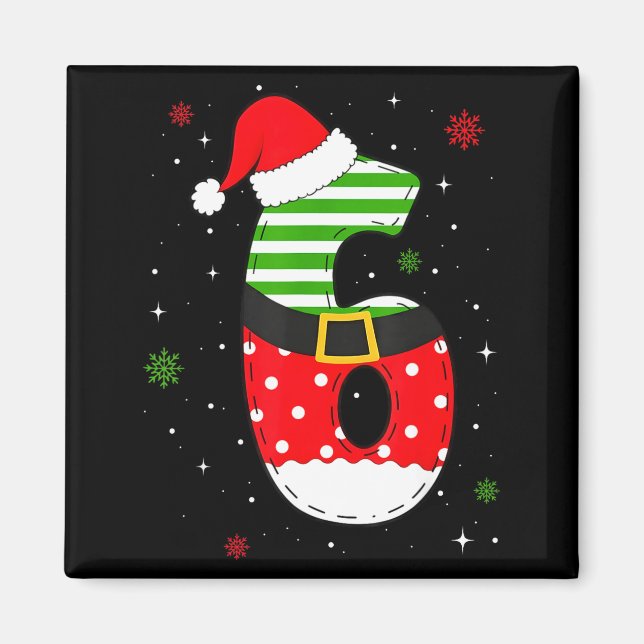 Six Seven Matching 67 Christmas Santa Hat Meme Gen Magnet (Vorne)
