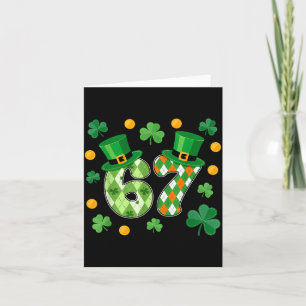 Six Seven Meme 67 St Patricks Day Shamrocks Männer Karte