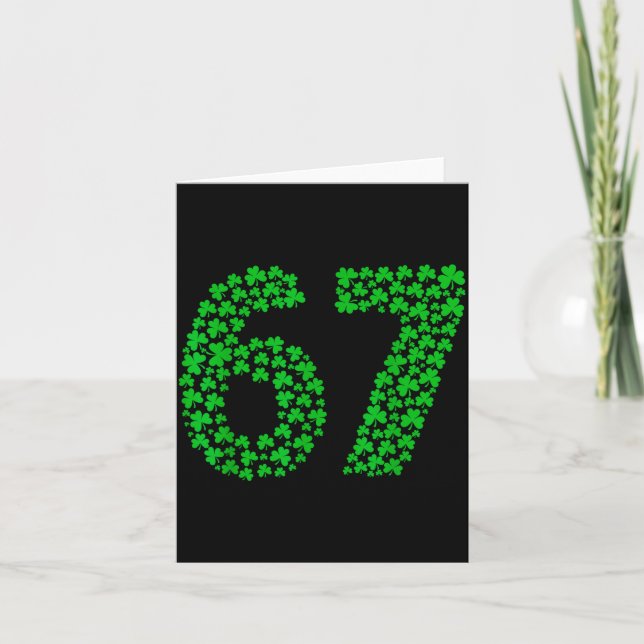 Six Seven Meme 67 St Patricks Day Shamrocks Männer Karte (Vorderseite)