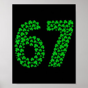 Six Seven Meme 67 St Patricks Tag Shamrocks Männer Poster