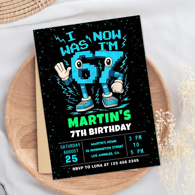 Six Seven Meme 6 7 Birthday Invitation Einladung (Von Creator hochgeladen)