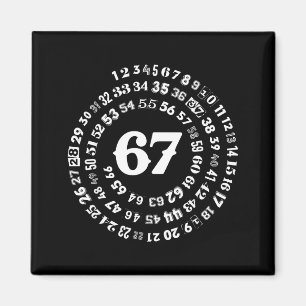 Six Seven Meme 6-7 Spiral Zahlen Druck Gen Z Gen Magnet