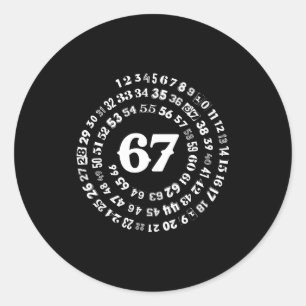 Six Seven Meme 6-7 Spiral Zahlen Druck Gen Z Gen Runder Aufkleber