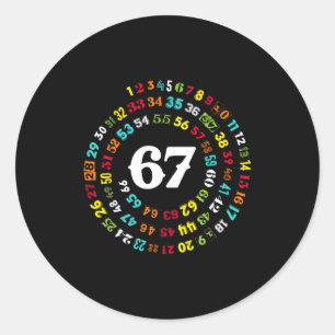 Six Seven Meme 6-7 Spiral Zahlen Druck Gen Z Gen Runder Aufkleber