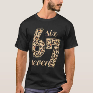 Six Seven Meme 6-7 Zahl Leoparden Druck Gen Z Gen T-Shirt