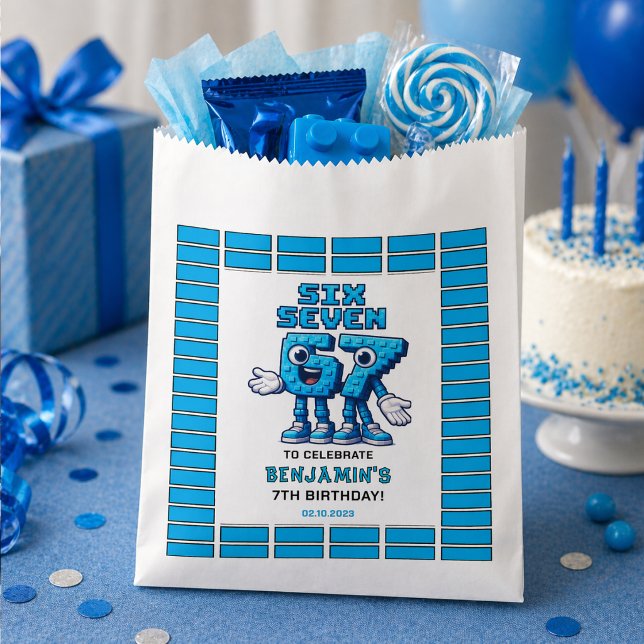 Six Seven Meme 7. Geburtstag | Lustig Trendig Geschenktütchen (Six Seven Meme 7th Birthday | Funny Trendy favor bag)