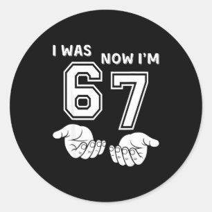 Six Seven Meme 7 Jahre altes Geburtstags-Shirt War Runder Aufkleber