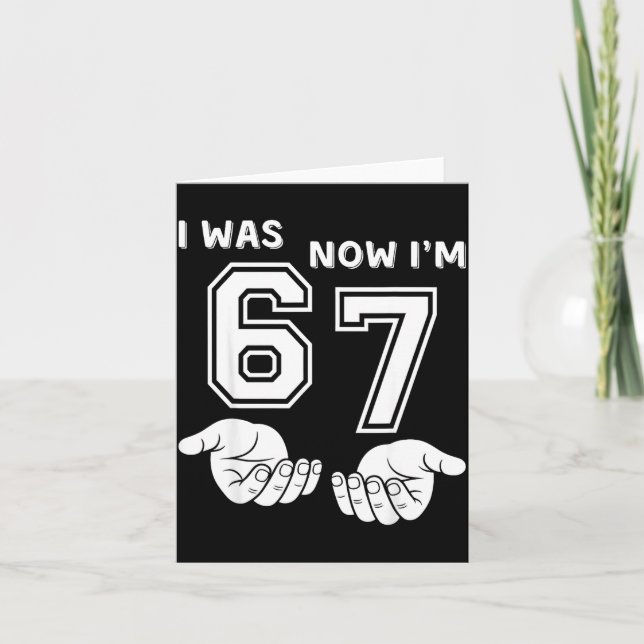 Six Seven Meme 7 Year Old Birthday Shirt Was 6 Now Karte (Vorderseite)