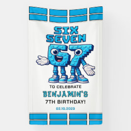 Six Seven Meme 7th Birthday | Funny Trendy Banner