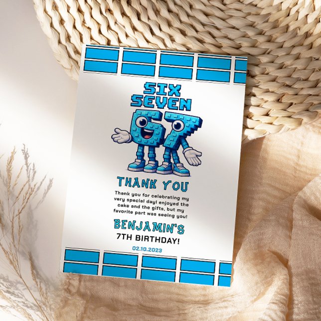 Six Seven Meme 7th Birthday | Funny Trendy Dankeskarte (Six Seven Meme 7th Birthday | Funny Trendy Thank You Card
)