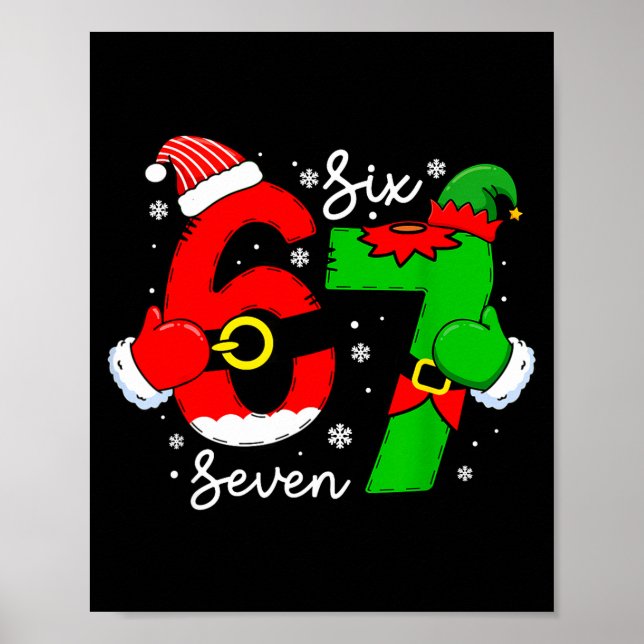 Six Seven Meme Christmas 67 Xmas Men Women Kids  Poster (Vorne)