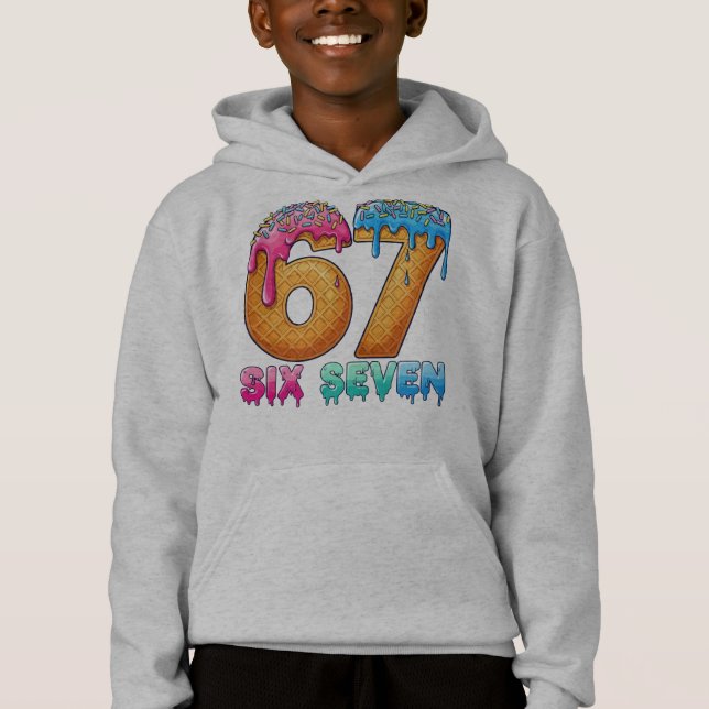 Six Seven Meme Drippy Donut Eiscreme Hoodie (Vorderseite)