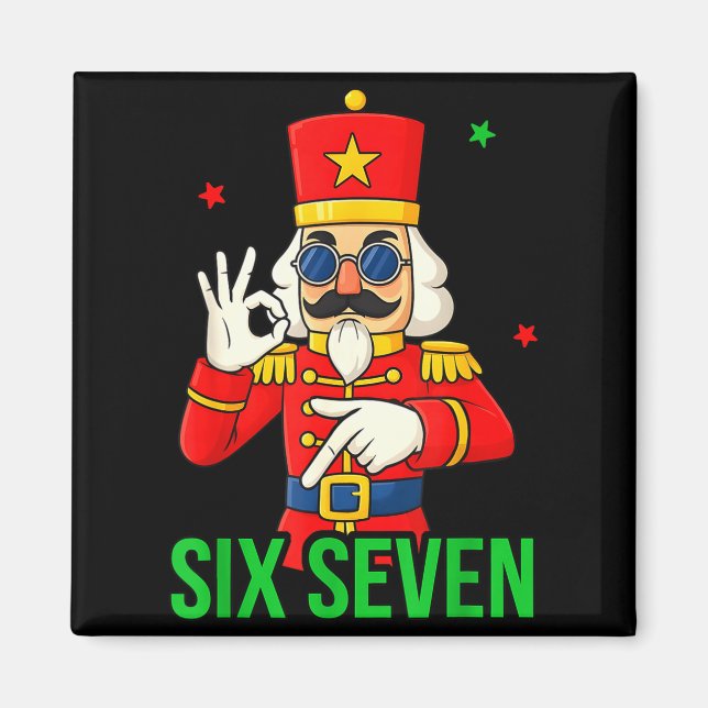 Six Seven Meme Funny Holiday Toy Soldier  Magnet (Vorne)