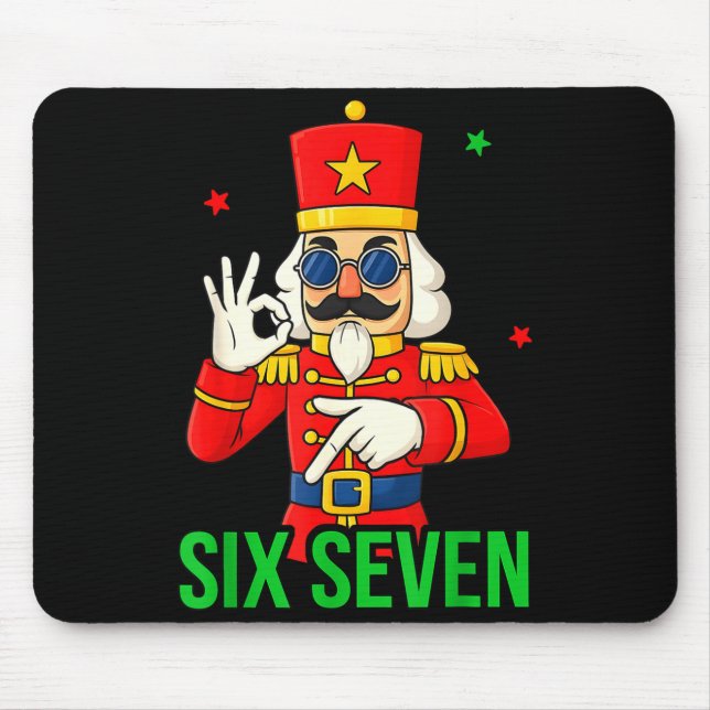 Six Seven Meme Funny Holiday Toy Soldier  Mousepad (Vorne)
