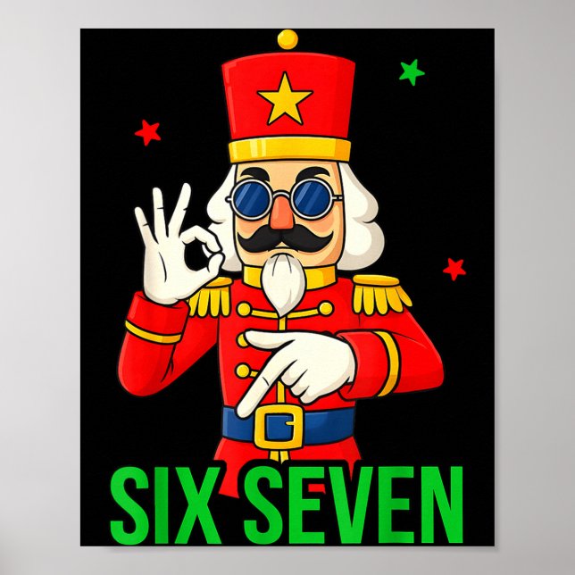 Six Seven Meme Funny Holiday Toy Soldier  Poster (Vorne)