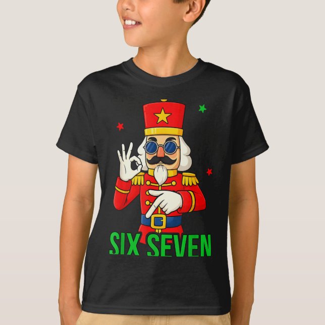 Six Seven Meme Funny Holiday Toy Soldier  T-Shirt (Vorderseite)