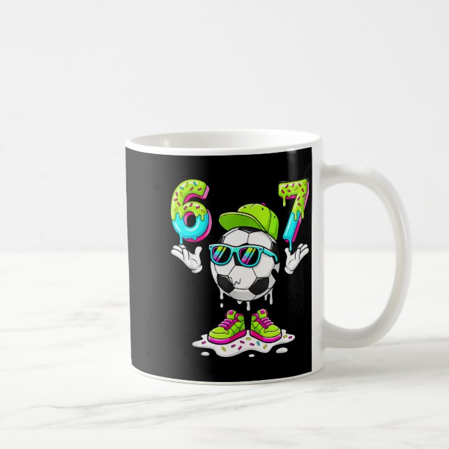 Six Seven Meme Fußball Eis Drip 67 Für Kinder B Kaffeetasse (Rechts)