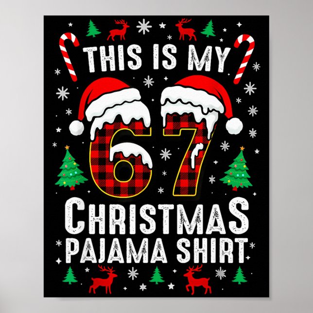 Six Seven Meme Gen Alpha Slang Brainrot Quote  Poster (Vorne)