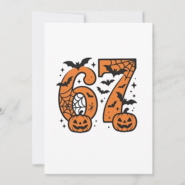 Six Seven Meme Halloween 67 Mason Spooky Ankündigung (Vorderseite)