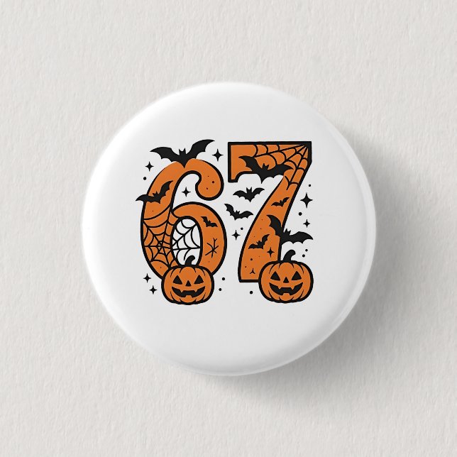 Six Seven Meme Halloween 67 Mason Spooky Button (Vorderseite)