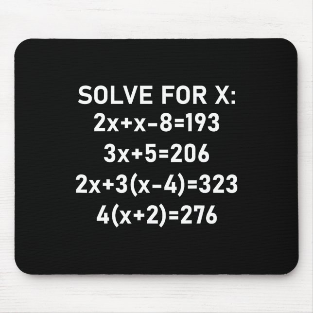 Six Seven Meme Math Algebra Pun Solve For X 67 Bra Mousepad (Vorne)