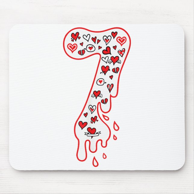 Six Seven Meme Number 7 Couples Matching Valentine Mousepad (Vorne)