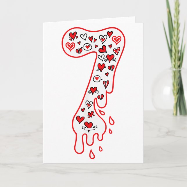 Six Seven Meme Nummer 7 Paare Matching Valentinsta Karte (Vorderseite)