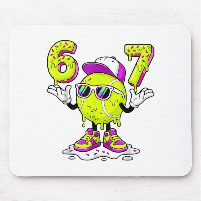 Six Seven Meme Tennis Ice Cream Drip 67 For Kids B Mousepad (Vorne)