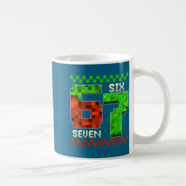 Six Seven Meme Video Gamer Boys Kids 67 Birthday 6 Kaffeetasse (Rechts)