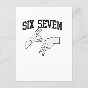 Six Seven Meme Viral 67 Mason Sign Language Feiertagspostkarte