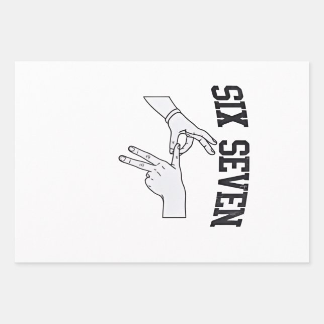 Six Seven Meme Viral 67 Mason Sign Language Geschenkpapier Set (Vorderseite)