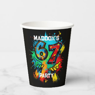 Six Seven Party Paper Cups 6-7 Meme Party Dekorati Pappbecher