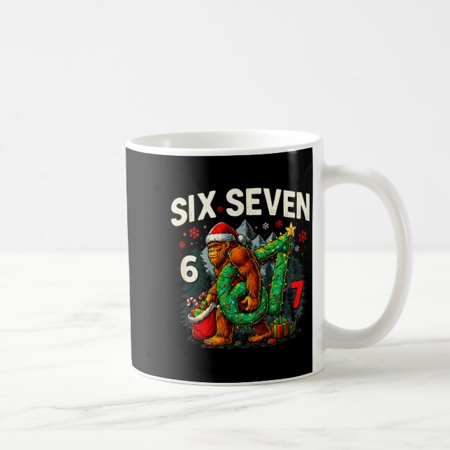 Six Seven Santa Bigfoot Christmas Sasquatch 67 Fun Kaffeetasse (Rechts)