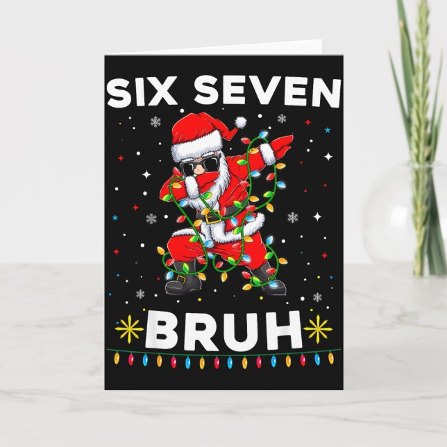 Six Seven Santa Christmas 6 7 Bruh Meme Gen Alpha  Karte (Vorderseite)