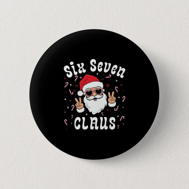 Six Seven Santa Claus Funny 67 Christmas Meme Boys Button (Vorderseite)