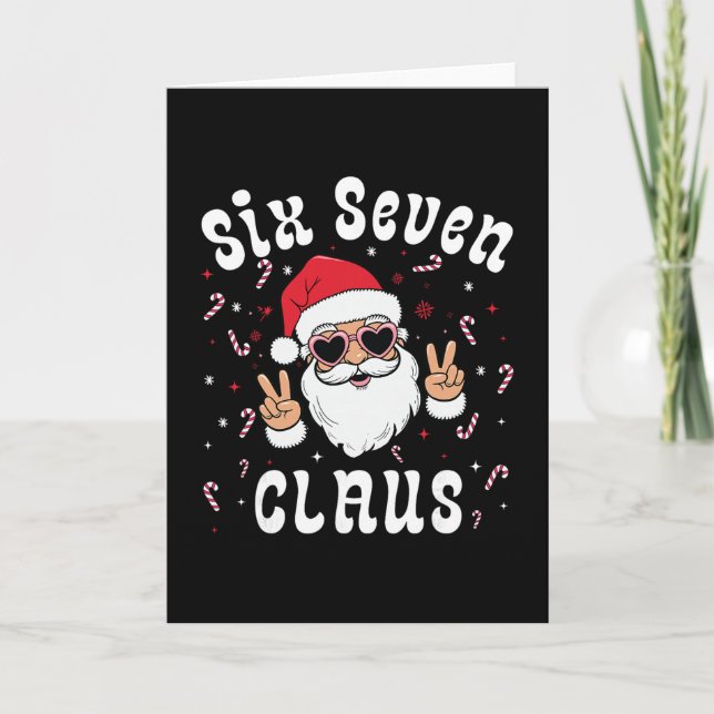 Six Seven Santa Claus Funny 67 Christmas Meme Boys Karte (Vorderseite)
