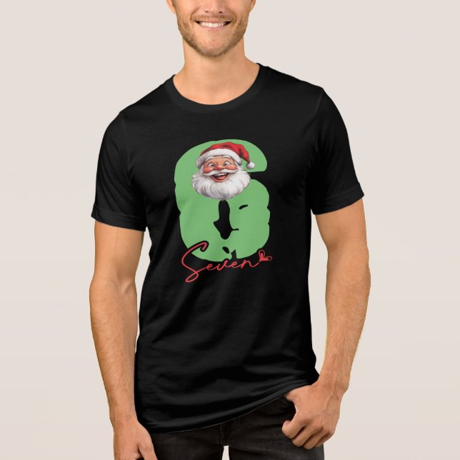 Six Seven Santa, Funny Matching Tri-Blend Shirt (Vorderseite)