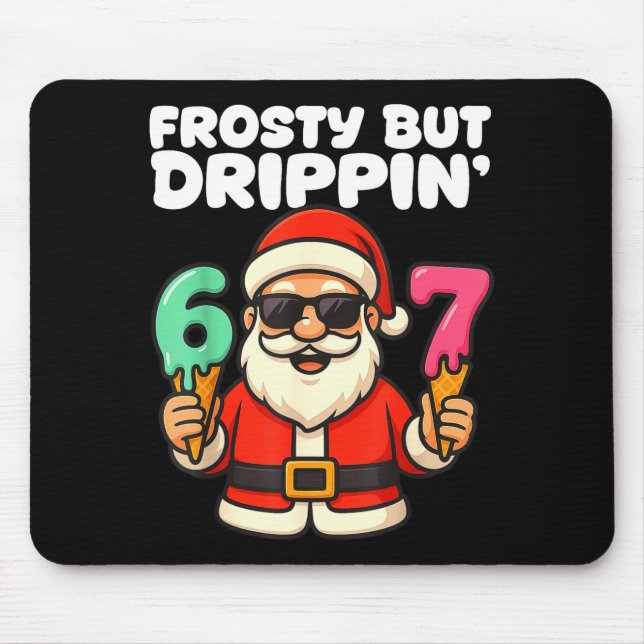 Six Seven Santa Santa Sungles Ice Cream Christmas  Mousepad (Vorne)