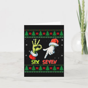 Six Seven Skelett Meme Weihnachten hässlicher Pull Karte