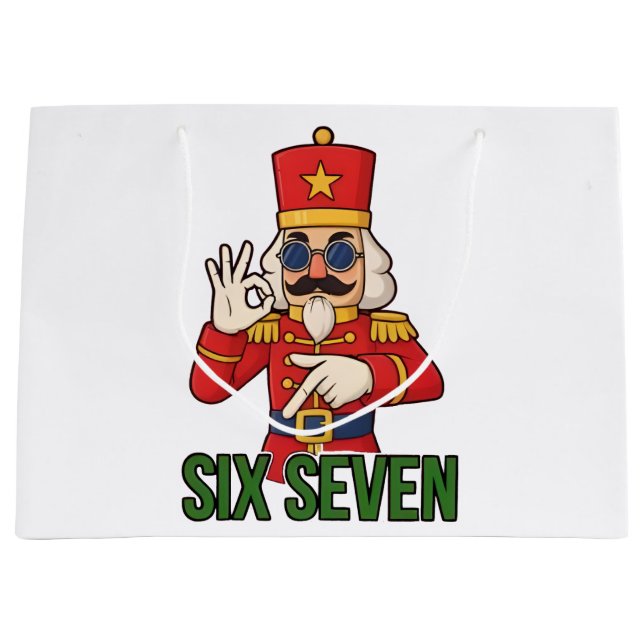 Six Seven Snowman Christmas Nutcracker 6 7 Xmas  Große Geschenktüte (Vorderseite)
