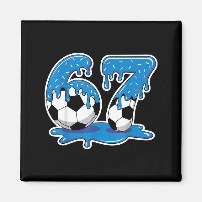 Six Seven Soccer Ice Cream Drip Funny Design Magnet (Vorne)